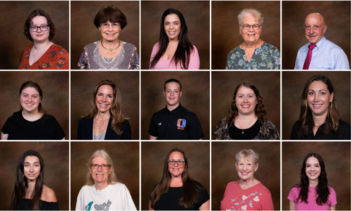 Headshot collage of 15 outstanding school volunteers